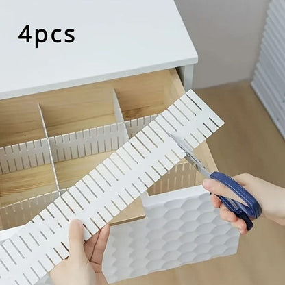 Drawer Divider Set Adjustable & Cut-To-Fit Set Of 4