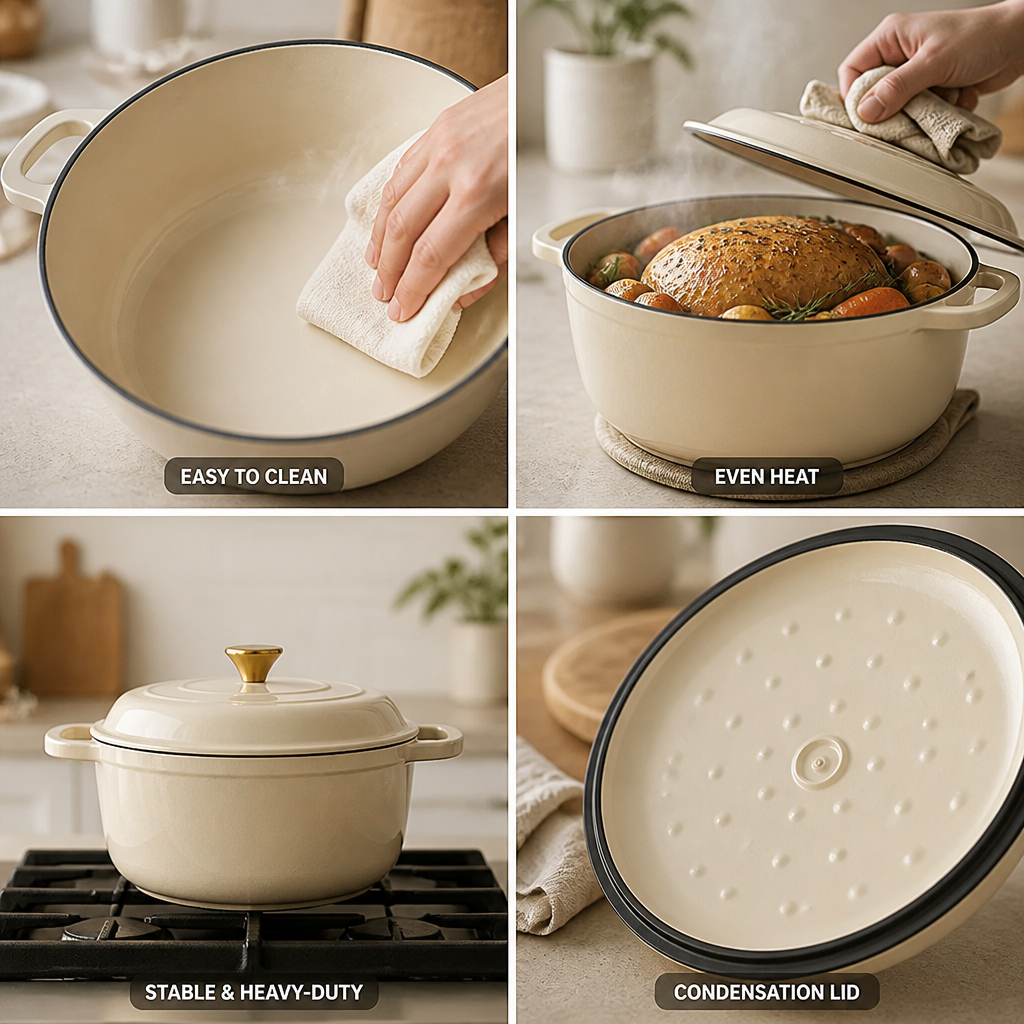 Dutch Oven Enamel-Coated Cast Iron 3.17 Quart