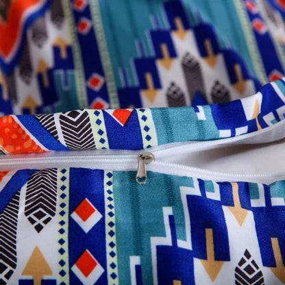 Duvet Cover Set Boho Tribal Print Cotton-Microfiber Machine Washable