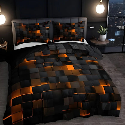 Duvet Cover Set Breathable Cotton Blend Machine Washable