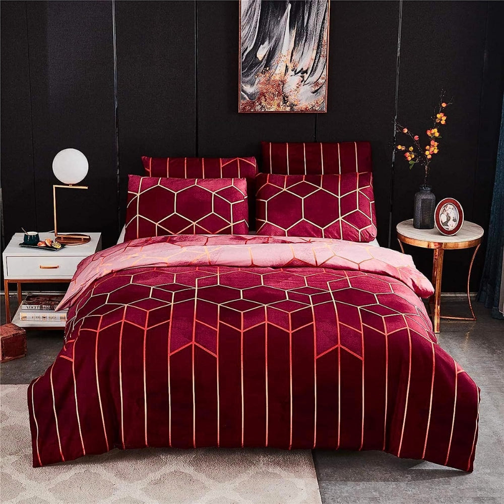 Duvet Cover Set Galaxy Geometric Dual-Sided Microfiber