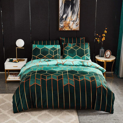Duvet Cover Set Galaxy Geometric Dual-Sided Microfiber