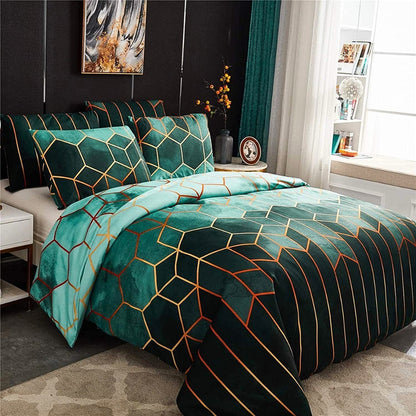 Duvet Cover Set Galaxy Geometric Dual-Sided Microfiber