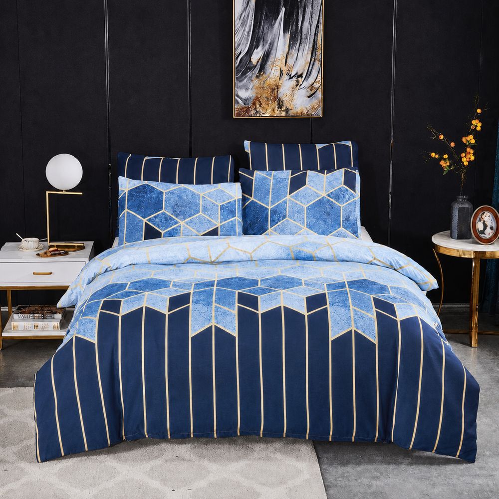 Duvet Cover Set Galaxy Geometric Dual-Sided Microfiber