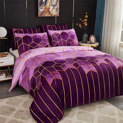 Duvet Cover Set Galaxy Geometric Dual-Sided Microfiber