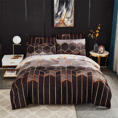 Duvet Cover Set Galaxy Geometric Dual-Sided Microfiber