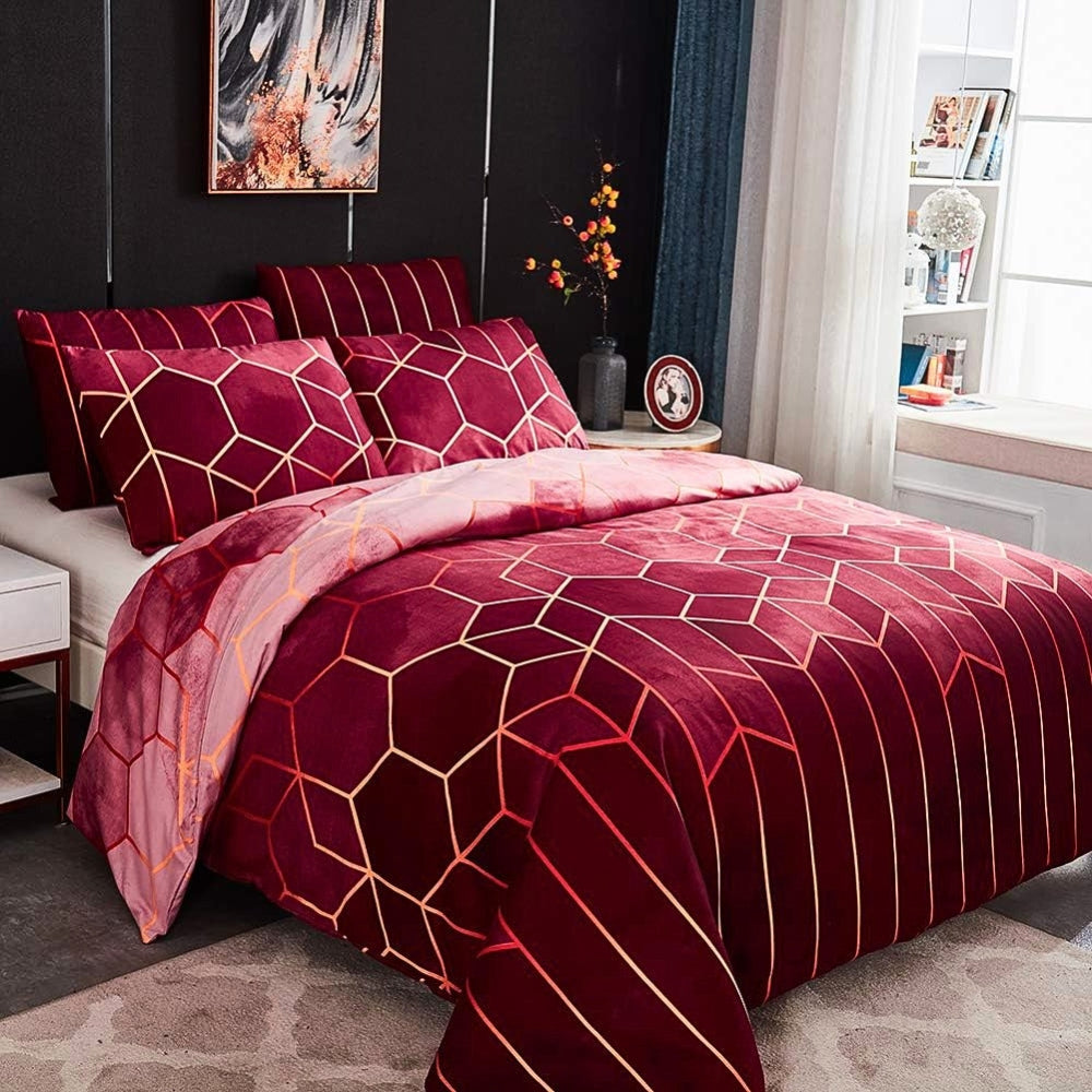 Duvet Cover Set Galaxy Geometric Dual-Sided Microfiber