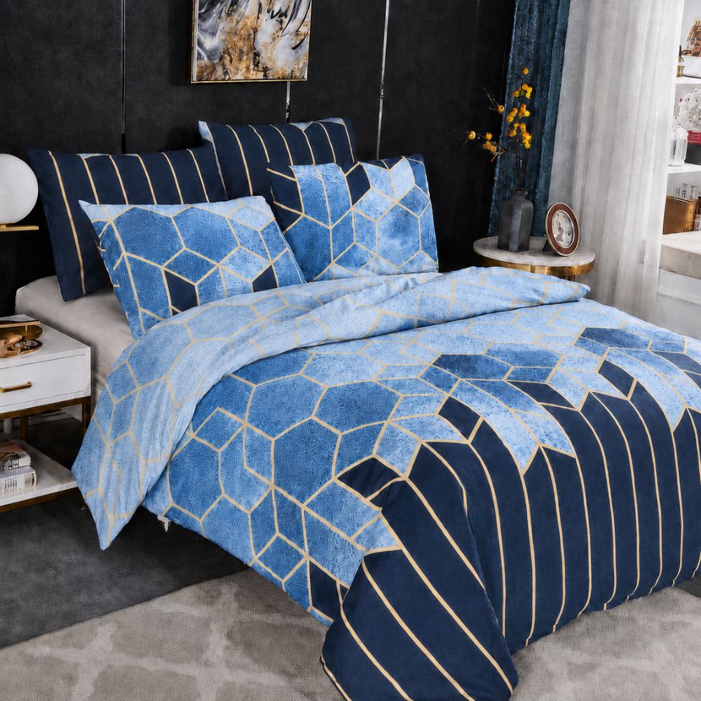 Duvet Cover Set Galaxy Geometric Dual-Sided Microfiber