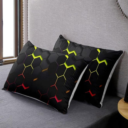 Duvet Cover Set Geometric Hexagon Polyester Machine Washable