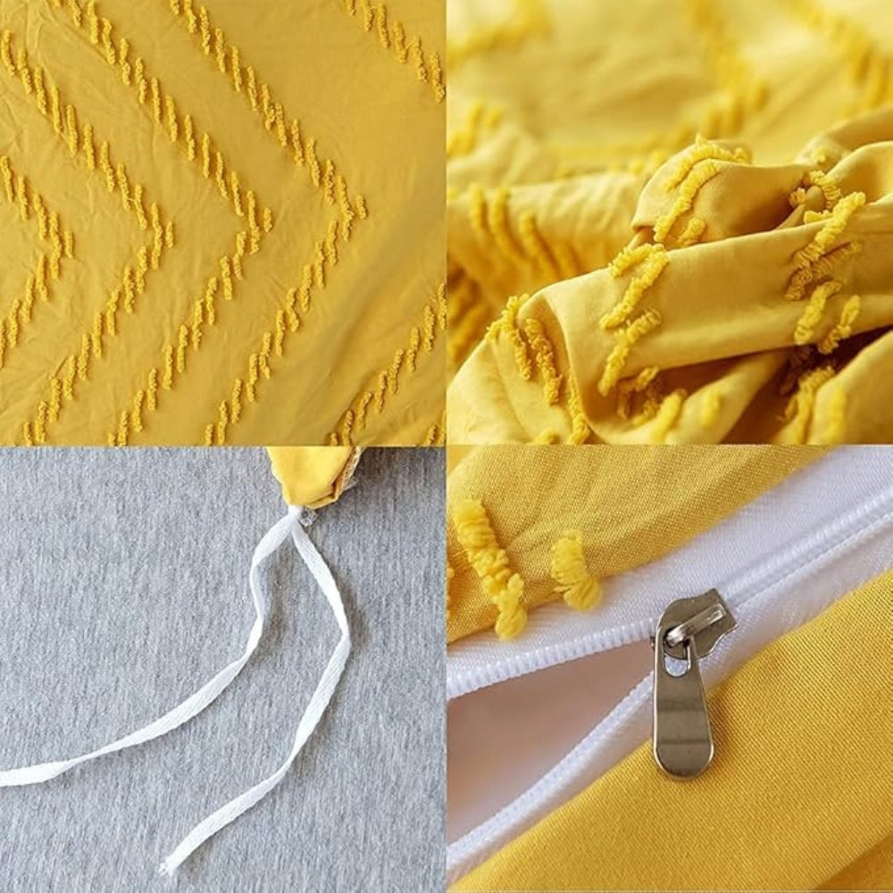 Duvet Cover Set Plush Chevron Microfiber Machine Washable