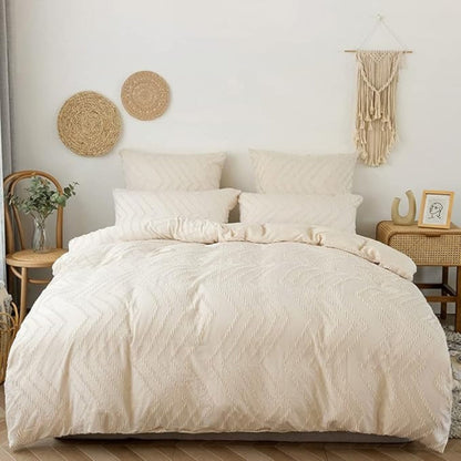 Duvet Cover Set Plush Chevron Microfiber Machine Washable