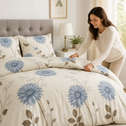 Duvet Cover Set Reactive-Dyed Microfiber All-Season