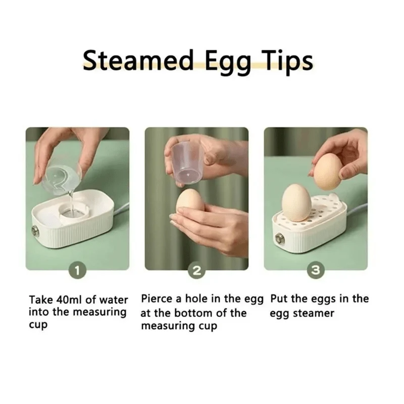 Egg Cooker & Poacher 3 Heat Settings 2-Egg Capacity