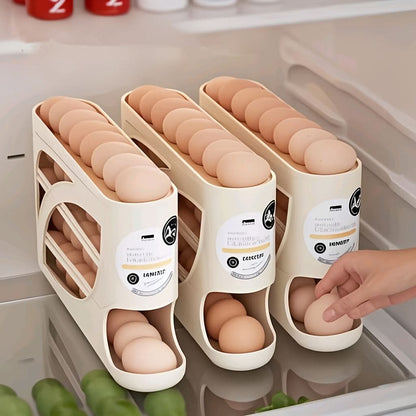 Egg Storage Organizer Automatic Rolling Holds 24 Eggs