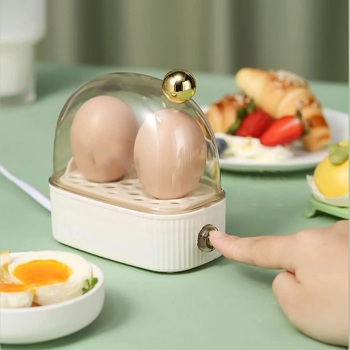 Electric Egg Cooker Boil & Poach 2-Egg Capacity