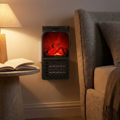 Electric Fireplace Heater Plug-In Realistic Flame 500W