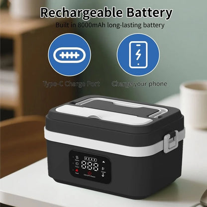 Electric Lunch Box Cordless Self-Heating Stainless Steel Inner Container