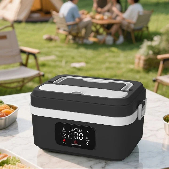 Electric Lunch Box Cordless Self-Heating Stainless Steel Interior