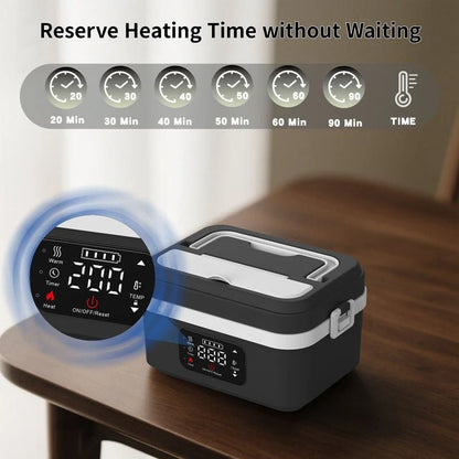 Electric Lunch Box Cordless Self-Heating Stainless Steel Interior