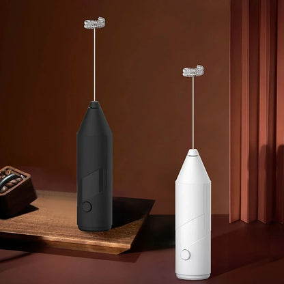 Electric Milk Frother Handheld High-Speed Whisk & One-Button