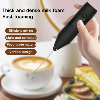 Electric Milk Frother Handheld High-Speed Whisk & One-Button