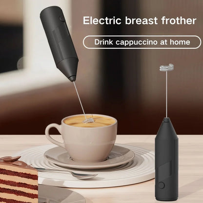 Electric Milk Frother Handheld High-Speed Whisk & One-Button