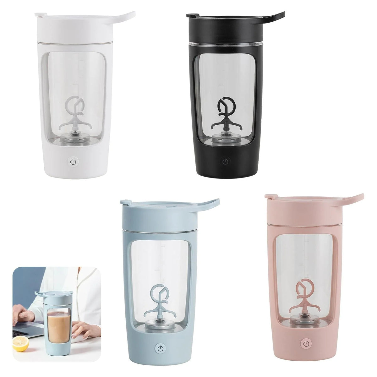 Electric Protein Shaker Bottle Self-Stirring Leakproof 22 Oz