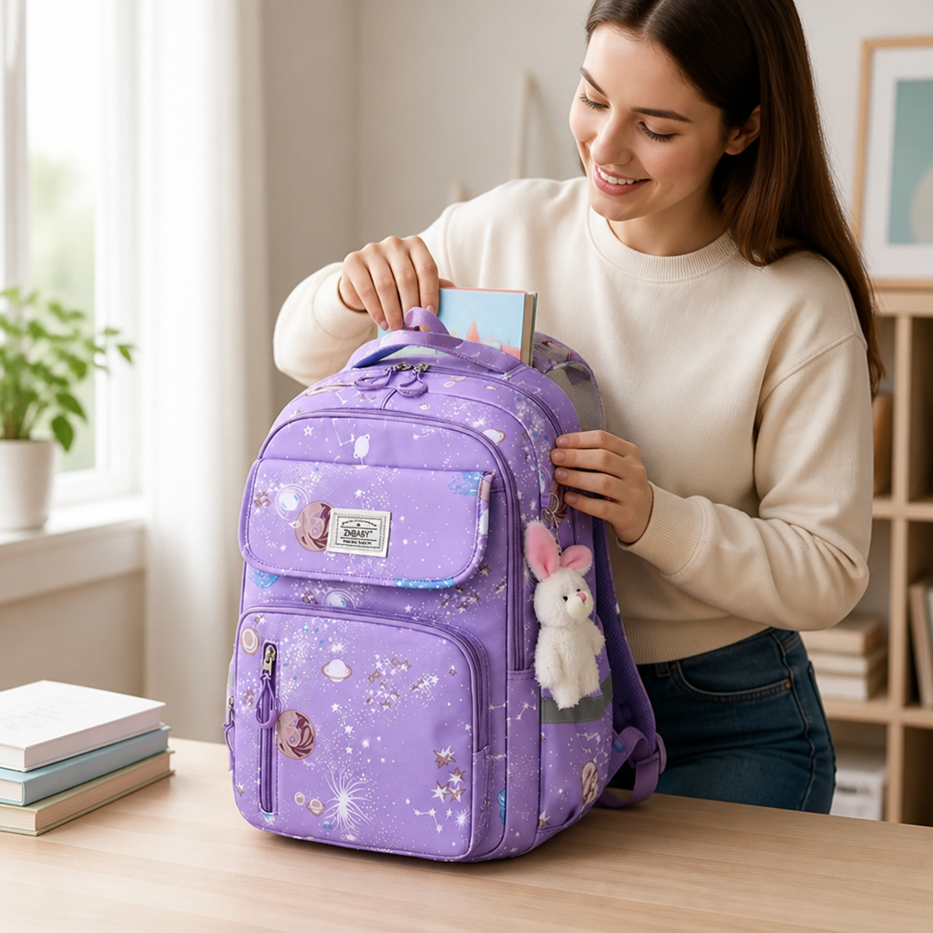 Elementary School Backpack Six Compartments & Reflective Strips