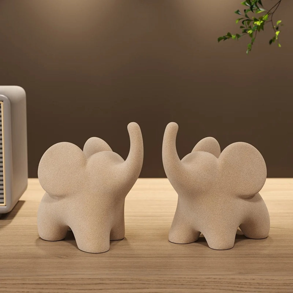 Elephant Figurine Minimalist Matte & Lightweight Resin