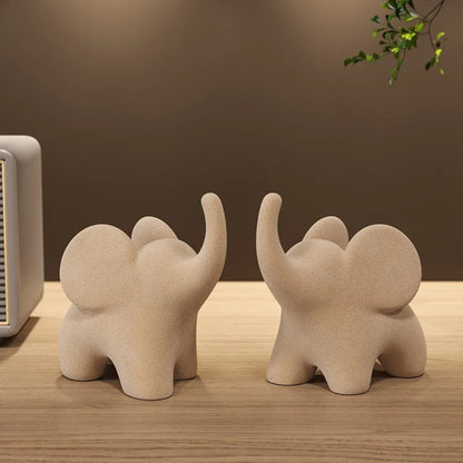 Elephant Figurine Minimalist Matte & Lightweight Resin