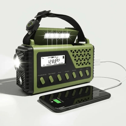 Emergency Radio Hand Crank & Solar 10,000mAh Power Bank