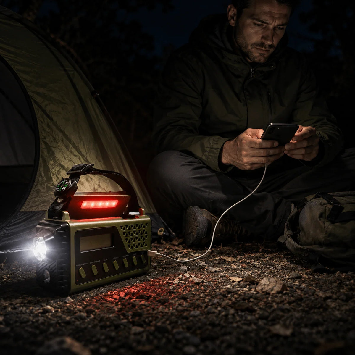 Emergency Radio Hand Crank & Solar 10,000mAh Power Bank