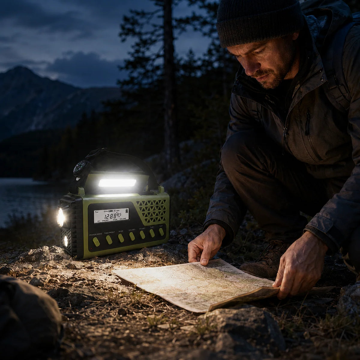 Emergency Radio Hand Crank Solar Charging 10000mAh Power Bank