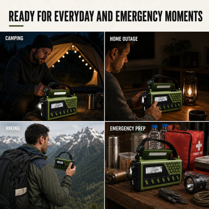 Emergency Radio Hand Crank Solar Charging 10000mAh Power Bank