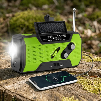 Emergency Radio NOAA Weather Alerts Solar & Hand Crank Charging