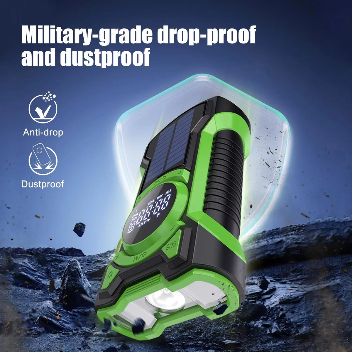 Emergency Radio Solar Hand Crank Charging 5000mAh Power Bank