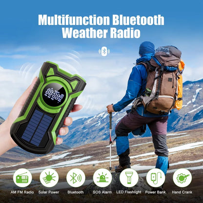 Emergency Radio Solar Hand Crank Charging 5000mAh Power Bank