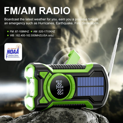 Emergency Radio Solar Hand Crank Charging 5000mAh Power Bank