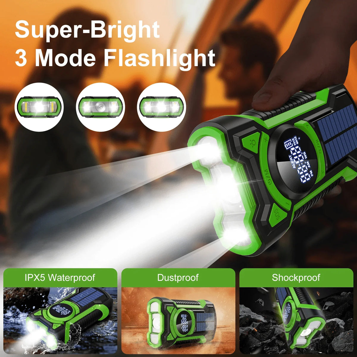Emergency Radio Solar Hand Crank Charging 5000mAh Power Bank