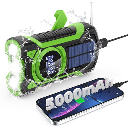 Emergency Radio Solar Hand Crank Charging 5000mAh Power Bank