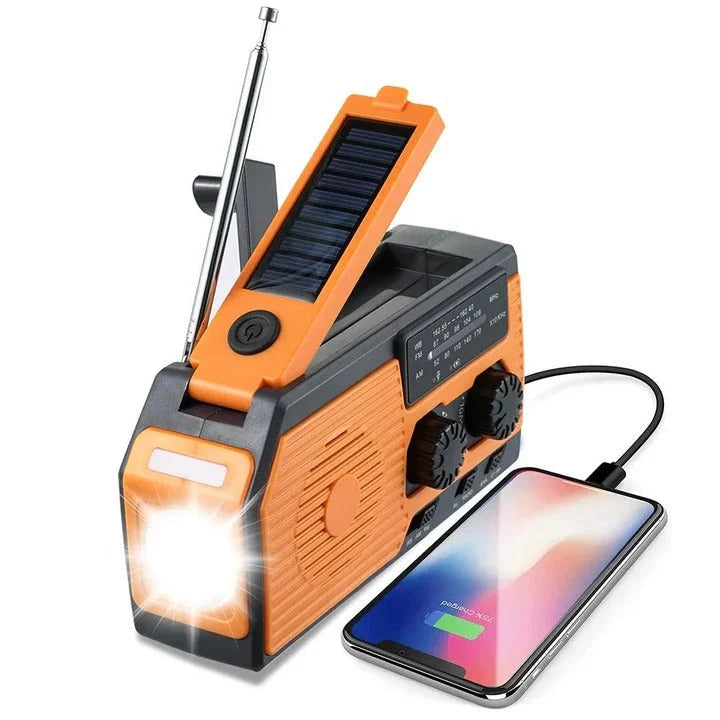 Emergency Radio Solar & Hand Crank USB Phone Charging