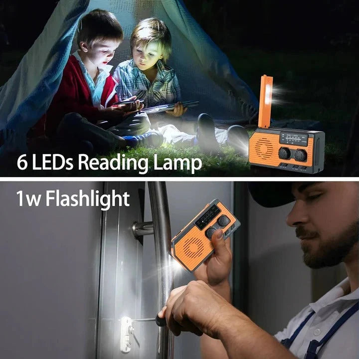 Emergency Radio Solar & Hand Crank USB Phone Charging