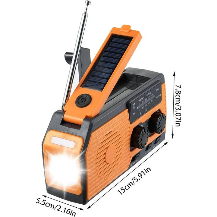 Emergency Radio Solar & Hand Crank USB Phone Charging