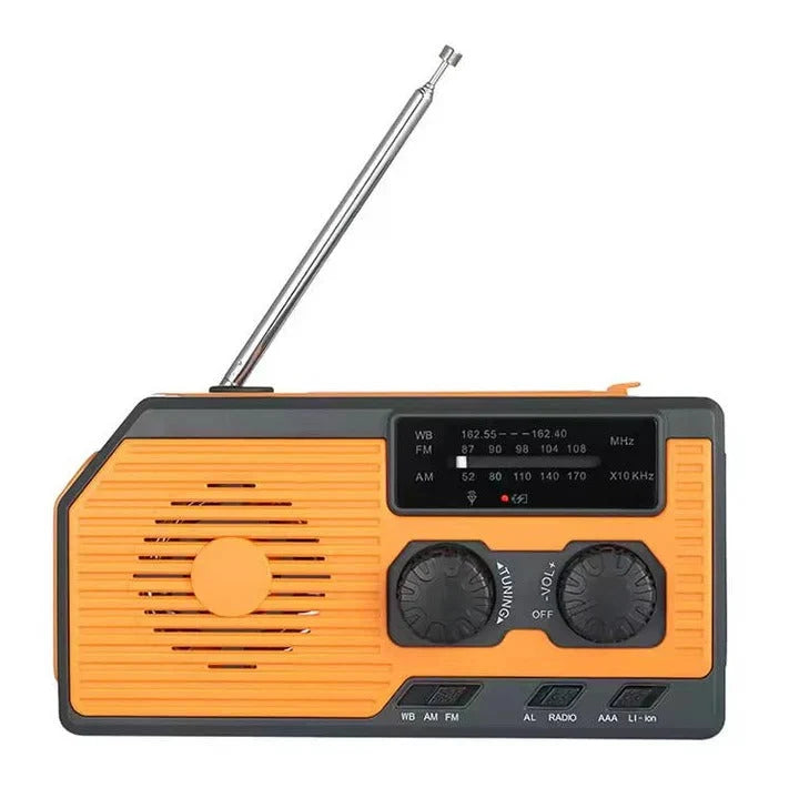 Emergency Radio Solar & Hand Crank USB Phone Charging