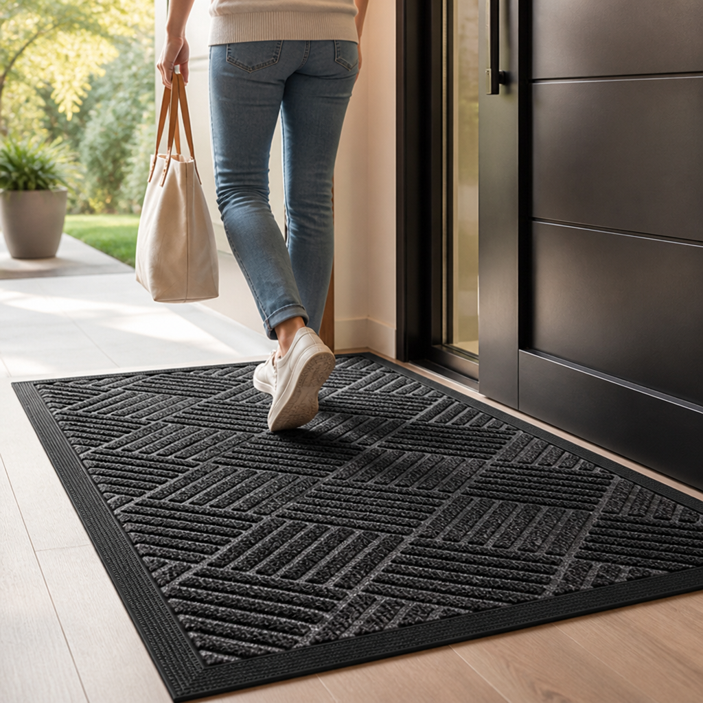 Entrance Mat Durable Chevron Non-Slip Backing