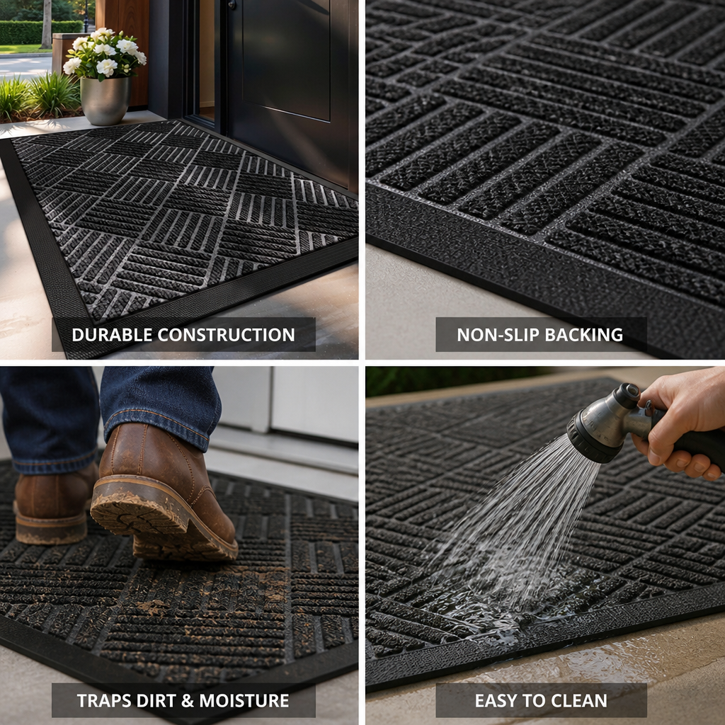Entrance Mat Durable Chevron Non-Slip Backing