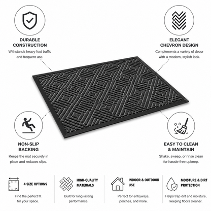 Entrance Mat Durable Chevron Non-Slip Backing
