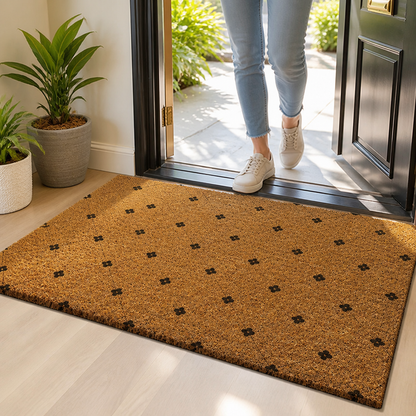 Entrance Mat Leaf Pattern Durable Fibers Non-Slip Backing