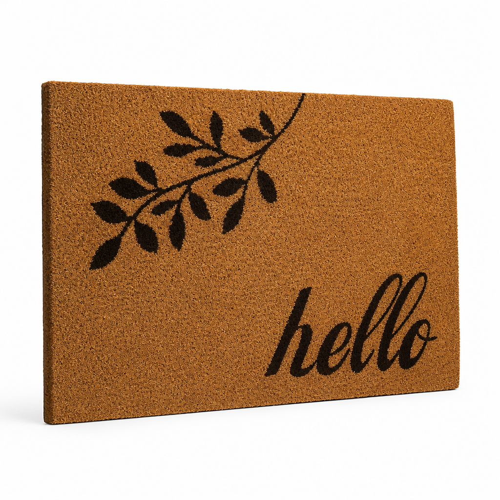 Entrance Mat Leaf Pattern Durable Fibers Non-Slip Backing