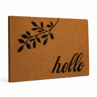 Entrance Mat Leaf Pattern Durable Fibers Non-Slip Backing